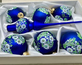 Blue Christmas Collection, Christmas Glass ornament, Elegant old style tree, Aluminium Christmas Tree, Xmas Glass, Christmas Glass  2023