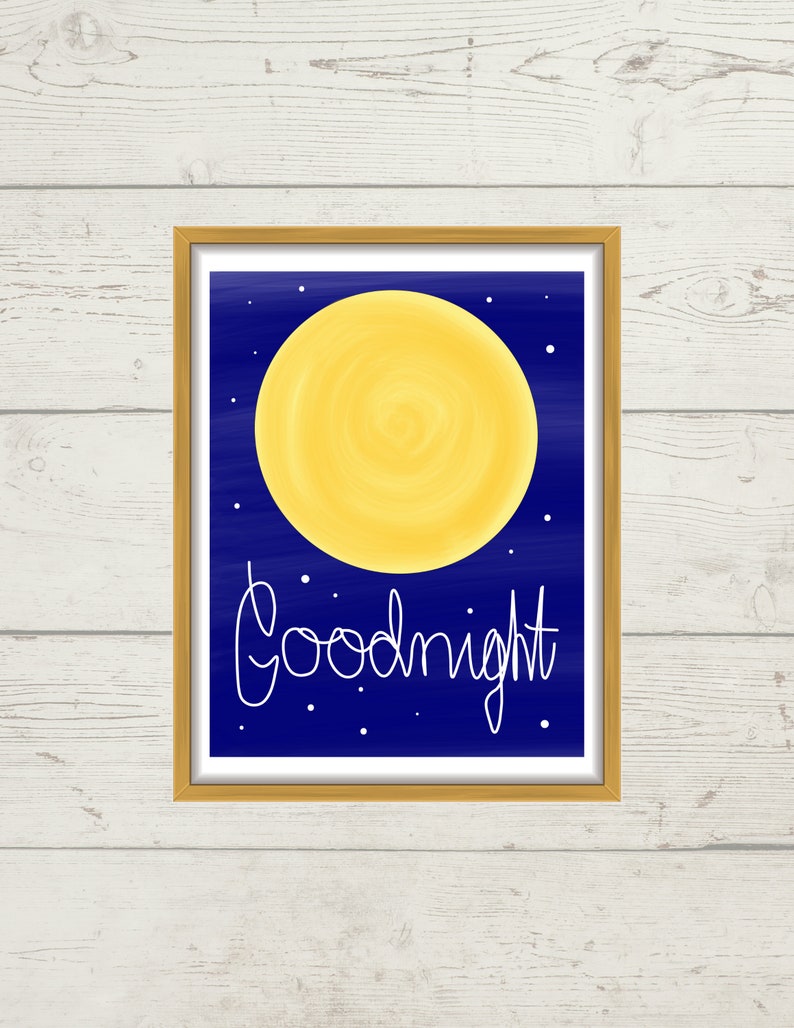 PRINTABLE 8.5x11 Goodnight Moon Print | Etsy
