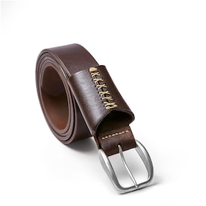 Customized Leather Belt, Men&#39;s Leather Belt, Handcrafted Leather Belt, Full-Grain Leather Belt for Him, Personalized Leather Belt for Gift