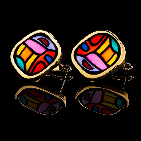 Enamel earrings, unique earrings for woman, luxury, earrings, colorful earrings, elegant, earrings for woman, enamel hoop earring, for woman