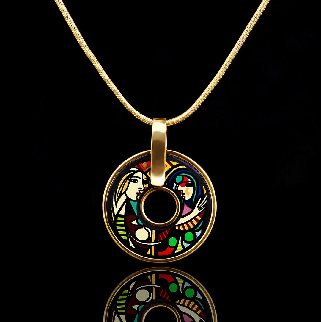 Enamel Necklace for Woman, Necklace Pendant, Unique Pendant for Woman