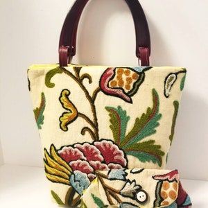 50'S Glass Glass Bead and Crewel Embroidered Hand Bag-Hong Kong