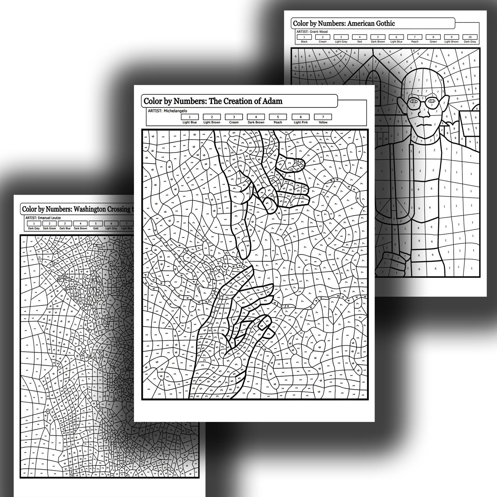 Color By Number Famous Paintings Printables Free