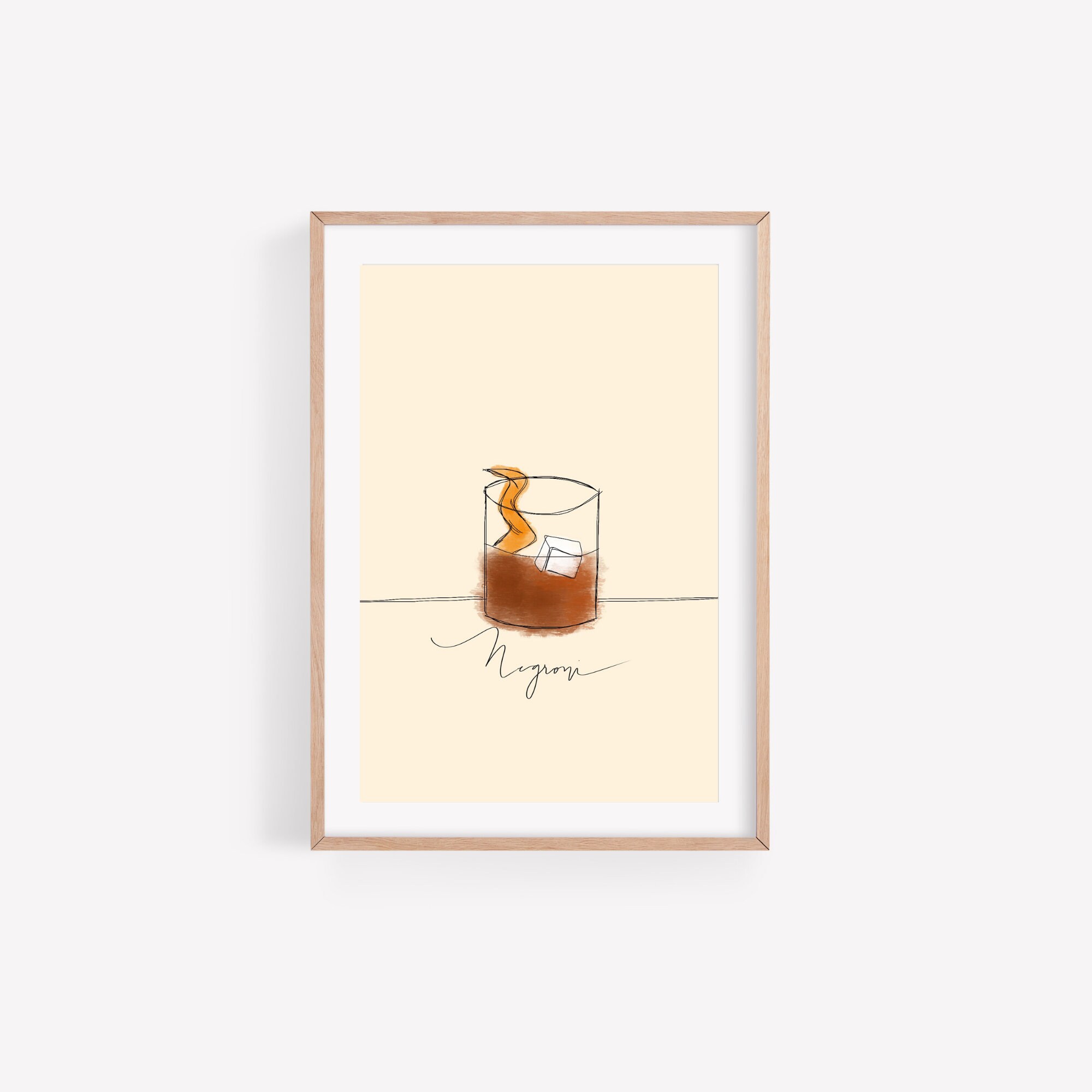 Digital Download Negroni Wall Art Digital Download Minimalist - Etsy