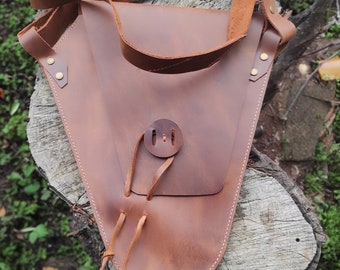 Genuine Brown Leather Shoulder Bag, Authentic Satchel Bag, Stylish, Western Style Crossbody Pouch, Stylish Men, Women, Unisex Leather Bag