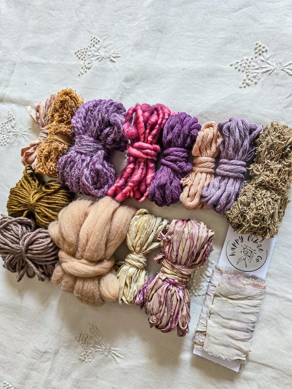 Luxury Fiber Art Pack: Handspun Yarn, Sari Silk, Weaving Luxury Fiber Art Pack: Handspun Yarn, Sari Silk, Weaving
