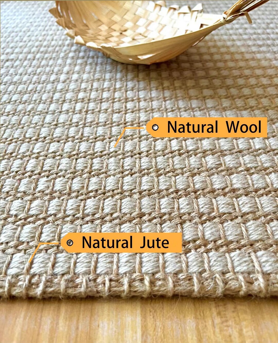Natural Wooljutearea Rugsofter Than Sisal Etsy