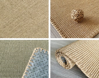 Sisal Teppich, Jute Teppich, Balkonteppich, Grasläufer,Fußmatte, Türmatten,Innentür, Wohnzimmer, Esszimmer, 4mm Dicke, rutschfest, kann angepasst werden