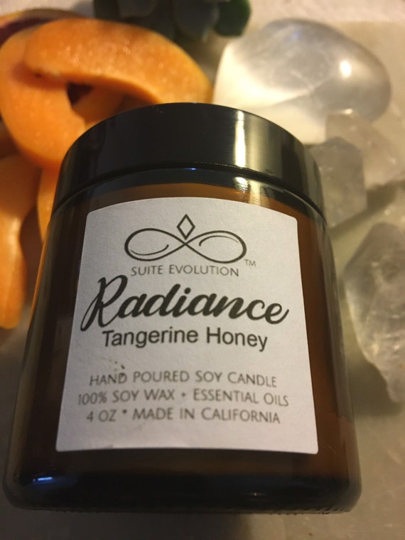 Soy Candle Radiance Tangerine Honey 100 Soy Wax Etsy