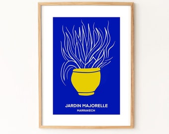 Impresión Jardin Majorelle / Impresión de arte de Marruecos / Impresión de arte de Marrakech / Impresión de arte inspirada en Matisse / Arte de Marrakech