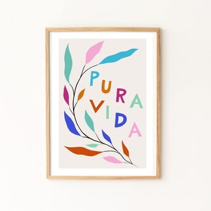 Pura Vida Print / Costa Rica Print / Travel Print / Pastel Print / Rainbow Print