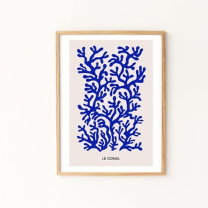 Blue Coral Print / Abstract Print / Sea Print / Matisse Inspired Print / Ocean Print