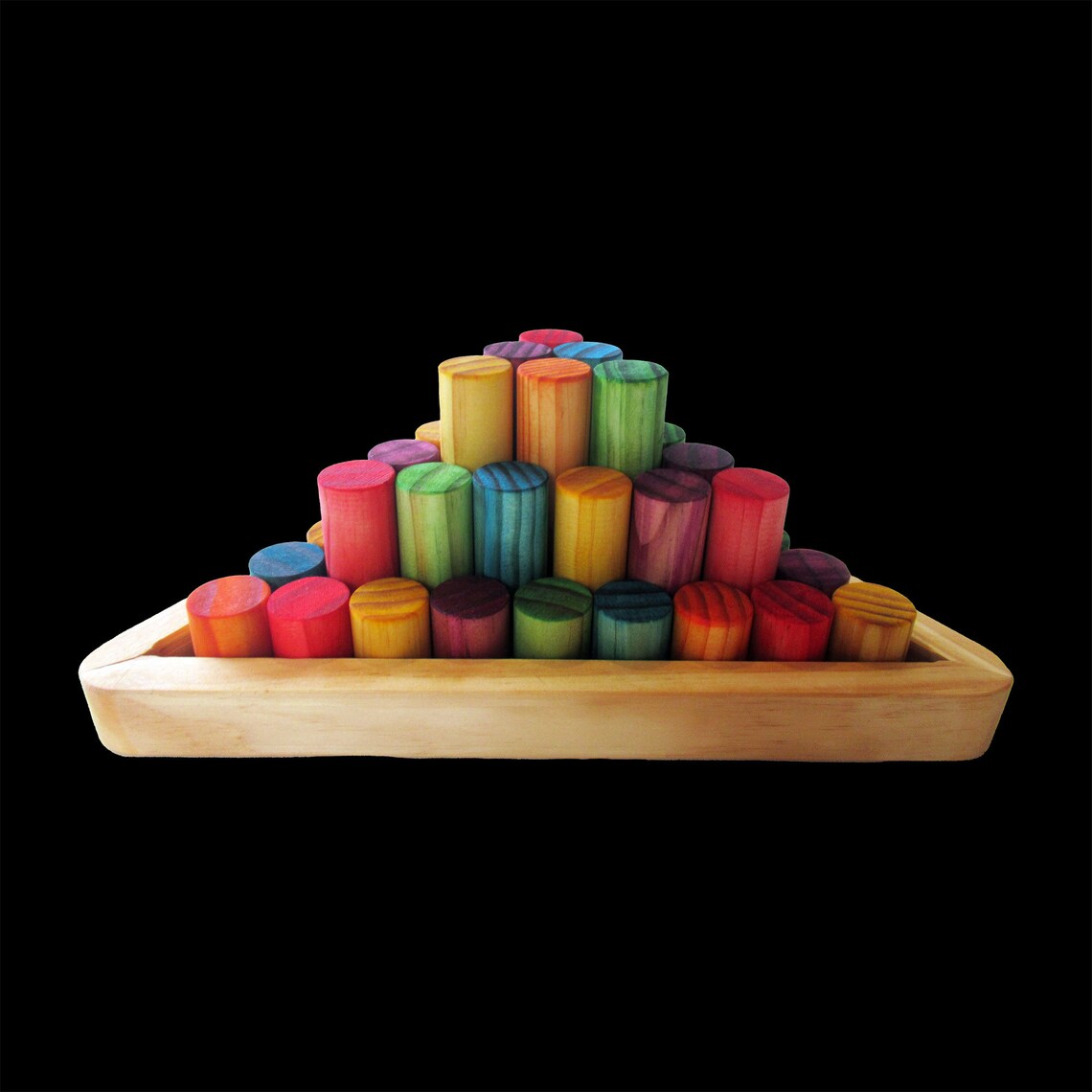 Slim Roller Blocks Rainbow Colourful Sorting Wooden Toys Etsy