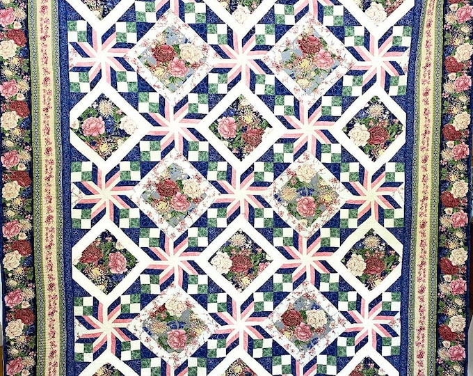 Featured listing image: Enchanted Garden Star Hand-Made Quilt