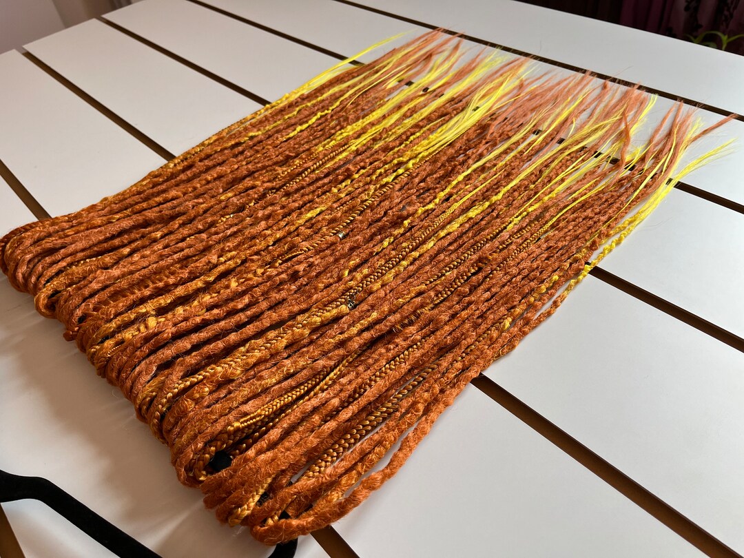 Ginger Dreads Extensions Red Dreads With Textured Braids Etsy