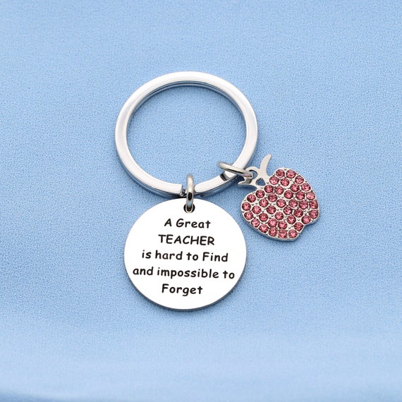 Teacher Keychain GiftSilver Key Pendant Key Chain Ring Etsy