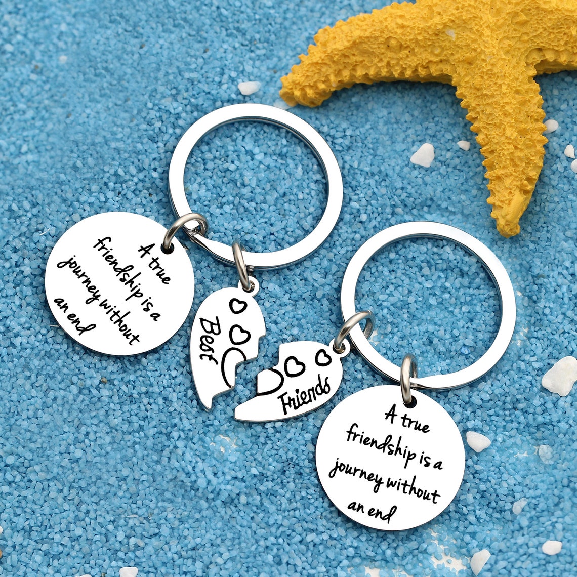 Best Friend Gifts 2 Pcs Keychains Key Chain Rings for Etsy