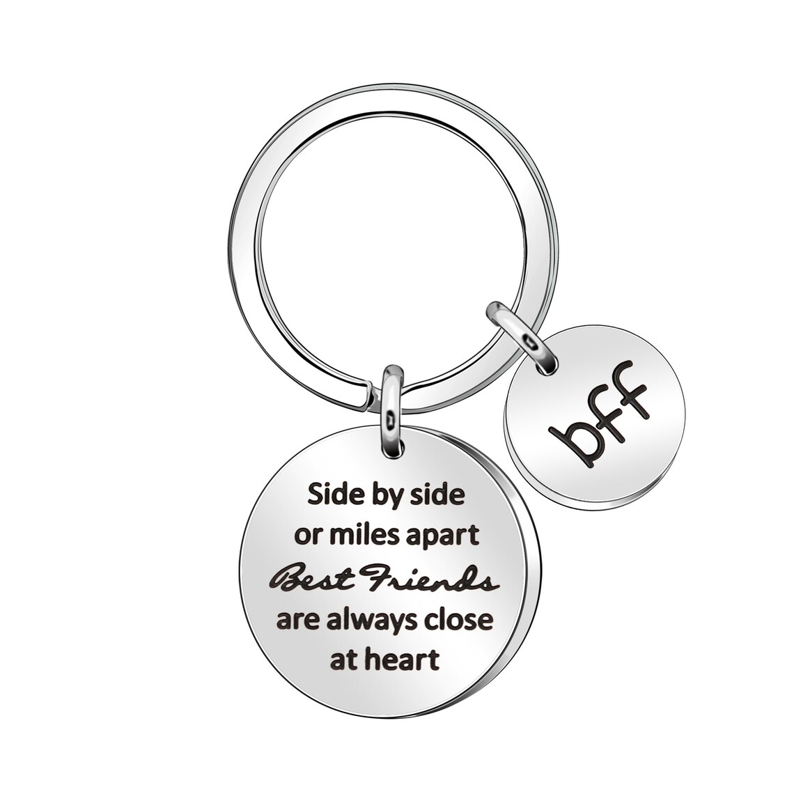 Best Friends BFF Keychain Giftsilver Pendant Keychain Key Etsy