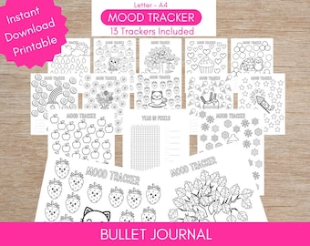 Mood Tracker, Bullet Journal, 2025 Planner, Habit Tracker, Weekly Planner