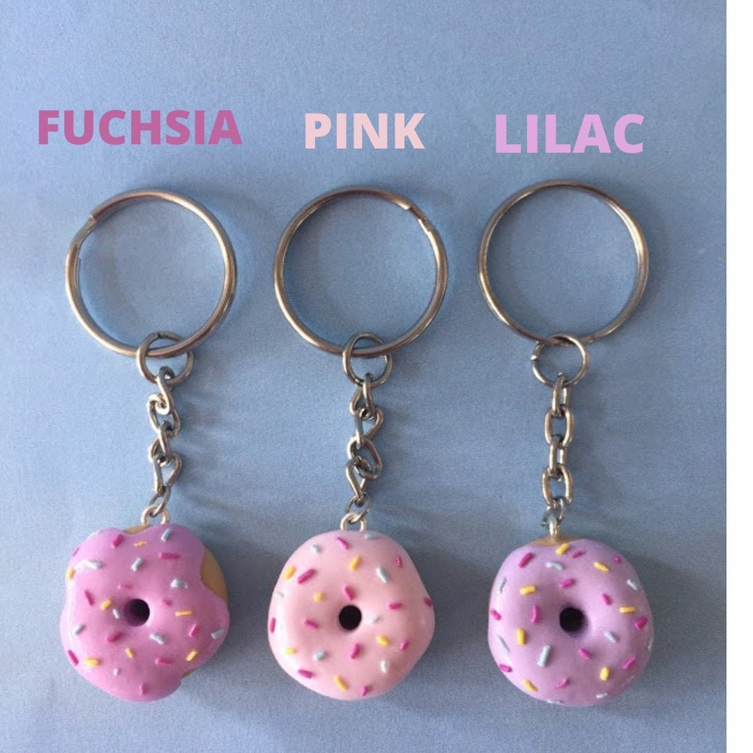 Cute Donut kawaii donut made in polymer clay keychain Etsy