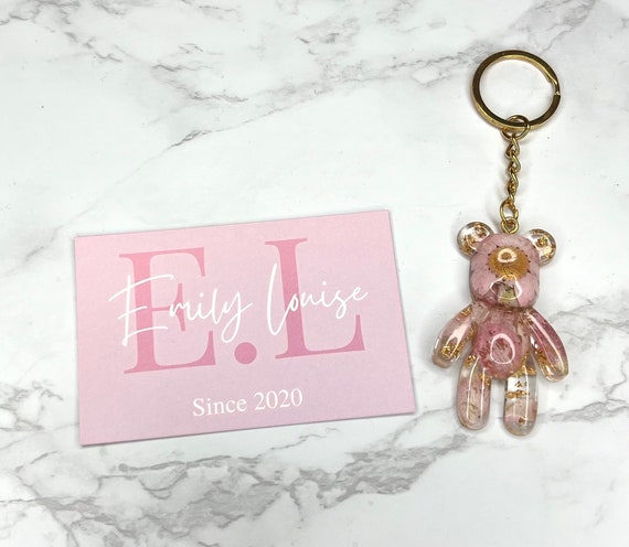 Floral Teddy Bear Keyring - Etsy