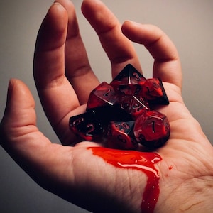 BLOOD RAGE Dice | Handmade Resin Set for RPG, Dungeons and Dragons, Curse Of Strahd, Vampire Masquerade | Fast Shipping Option at Checkout