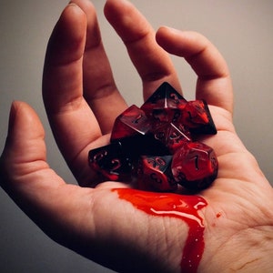 BLOOD RAGE Dice | Handmade Resin Set for RPG, Dungeons and Dragons, Curse Of Strahd, Vampire Masquerade | Fast Shipping Option at Checkout