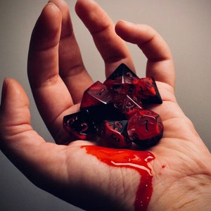 BLOOD RAGE Dice | Handmade Resin Set for RPG, Dungeons and Dragons, Curse Of Strahd, Vampire Masquerade | Fast Delivery Options at Checkout
