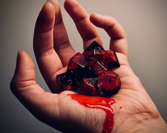 BLOOD RAGE Dice | Handmade Resin Set for RPG, Dungeons and Dragons, Curse Of Strahd, Vampire Masquerade | Fast Delivery Options at Checkout