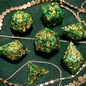 GREEN DRAGON Dice | Handmade Resin Set Made in Italy for Tabletop Gamer, RPG, DnD, Dungeons and Dragons | Fast Shipping Option at Checkout