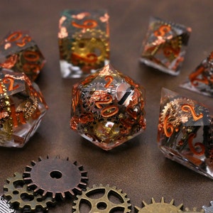 STEAMPUNK DICE |  Clockwork Mechanism Handmade Set Made in Italy with Box for DnD,Dungeons and Dragons,Pathfinder |Fast Delivery at Checkout
