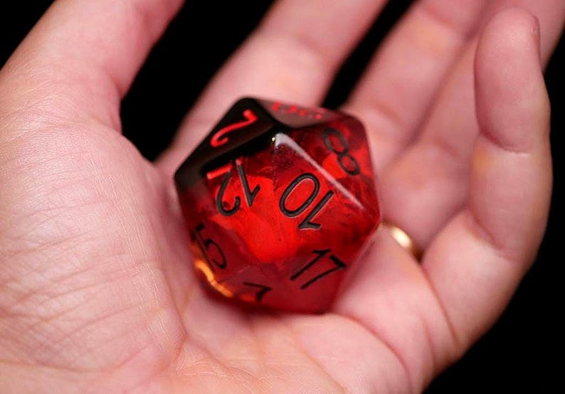 BLOOD RAGE Dice | Handmade Resin Set for RPG, Dungeons and Dragons, Curse Of Strahd, Vampire Masquerade | Fast Shipping Option at Checkout afbeelding 7