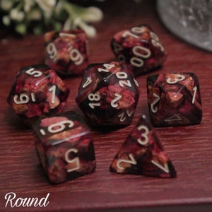 RED WINE Dice Real Cork Handmade Resin Set Made in Italy with Box for DnD, Dungeons and Dragons, Pathfinder Fast Delivery at Checkout image 2