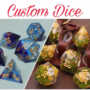 CUSTOM DICE Set | Handmade Resin d20 or Set Made in Italy with Box for Tabletop Gamer, RPG, Dungeons and Dragons | Fast Shipping at Checkout