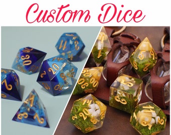 CUSTOM DICE Set | Handmade Resin d20 or Set Made in Italy with Box for Tabletop Gamer, RPG, Dungeons and Dragons | Fast Shipping at Checkout