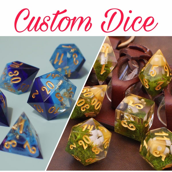 CUSTOM DICE Set | Handmade Resin d20 or Sets Made in Italy with Box for RPG, Dungeons and Dragons, Pathfinder | Fast Delivery at Checkout