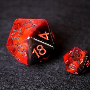 BLOOD RAGE Dice | Handmade Resin Set for RPG, Dungeons and Dragons, Curse Of Strahd, Vampire Masquerade | Fast Shipping Option at Checkout afbeelding 8