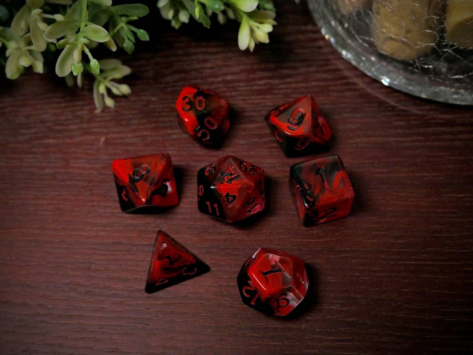 BLOOD RAGE Dice Handmade Resin 7 Dice Set with Box for DnD Etsy