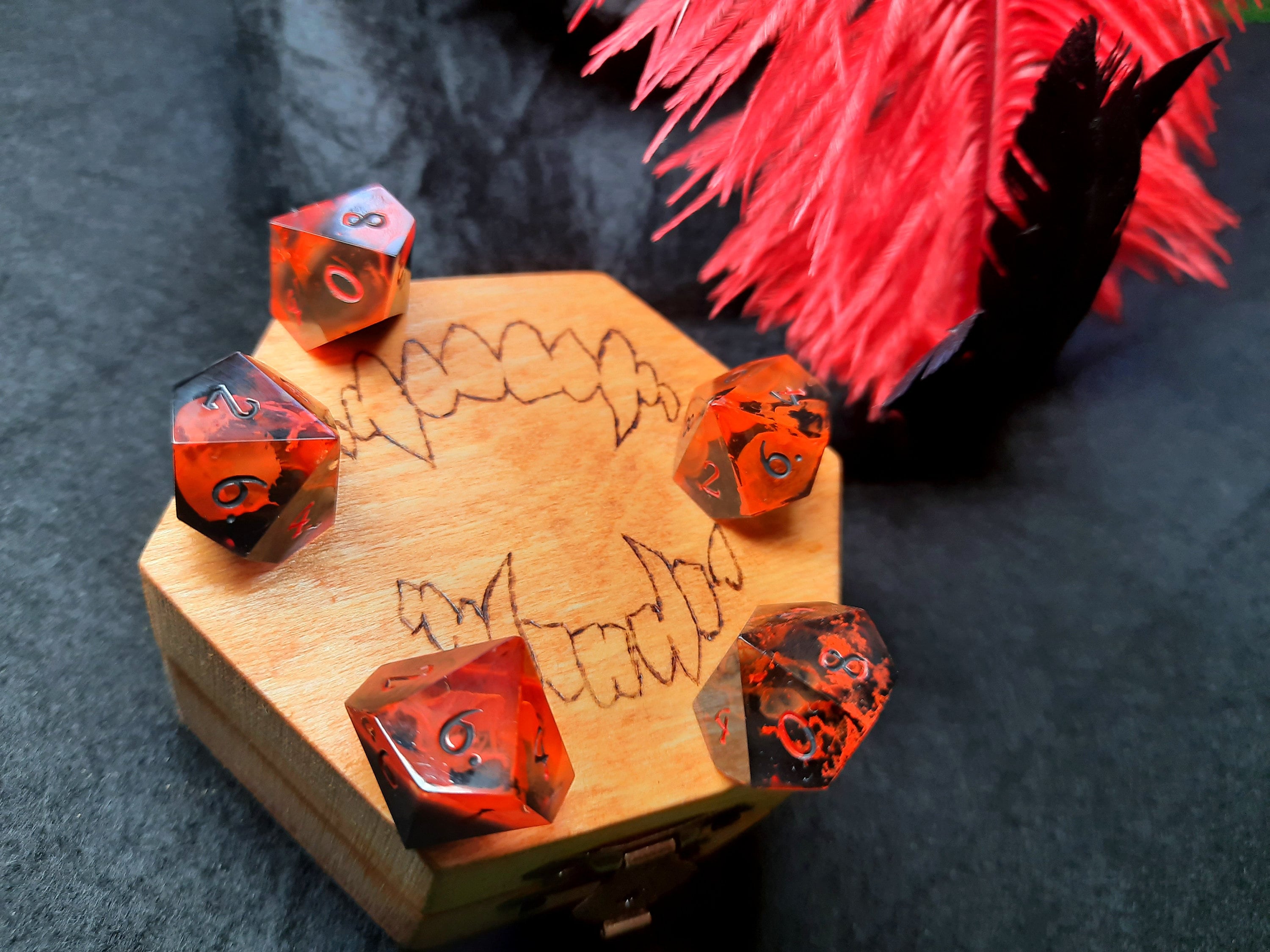 5d10 VAMPIRE BLOOD Dice Handmade Resin Dice Set With Box for Etsy UK