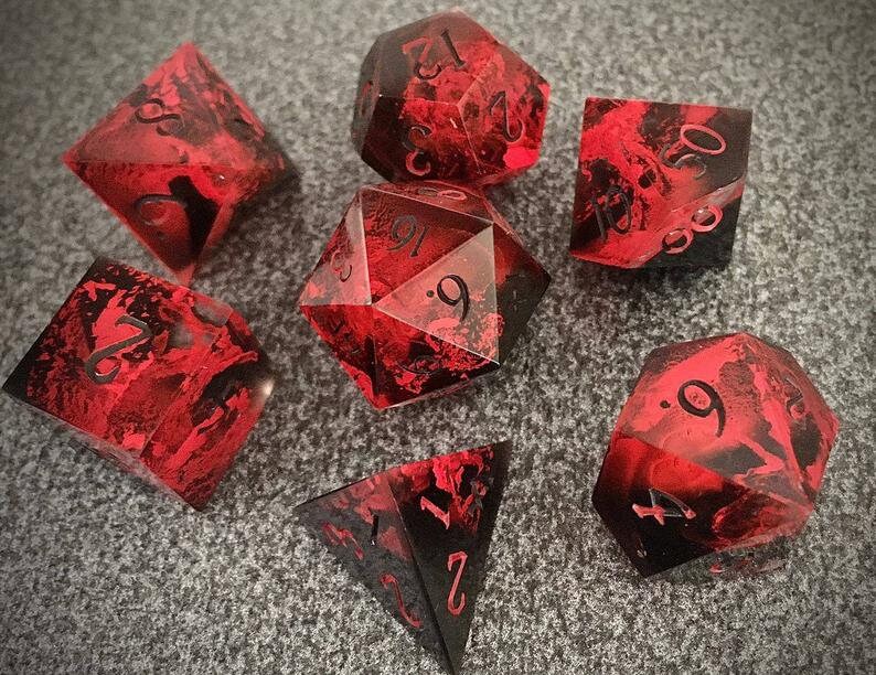 5d10 VAMPIRE BLOOD Dice Handmade Resin Dice Set with Box for Etsy