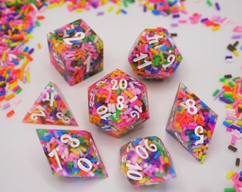 CUPCAKE DICE | Sprinkles Candy Handmade Resin Set Made In Italy with Box for DnD,Dungeons and Dragons,Pathfinder | Fast Delivery at Checkout