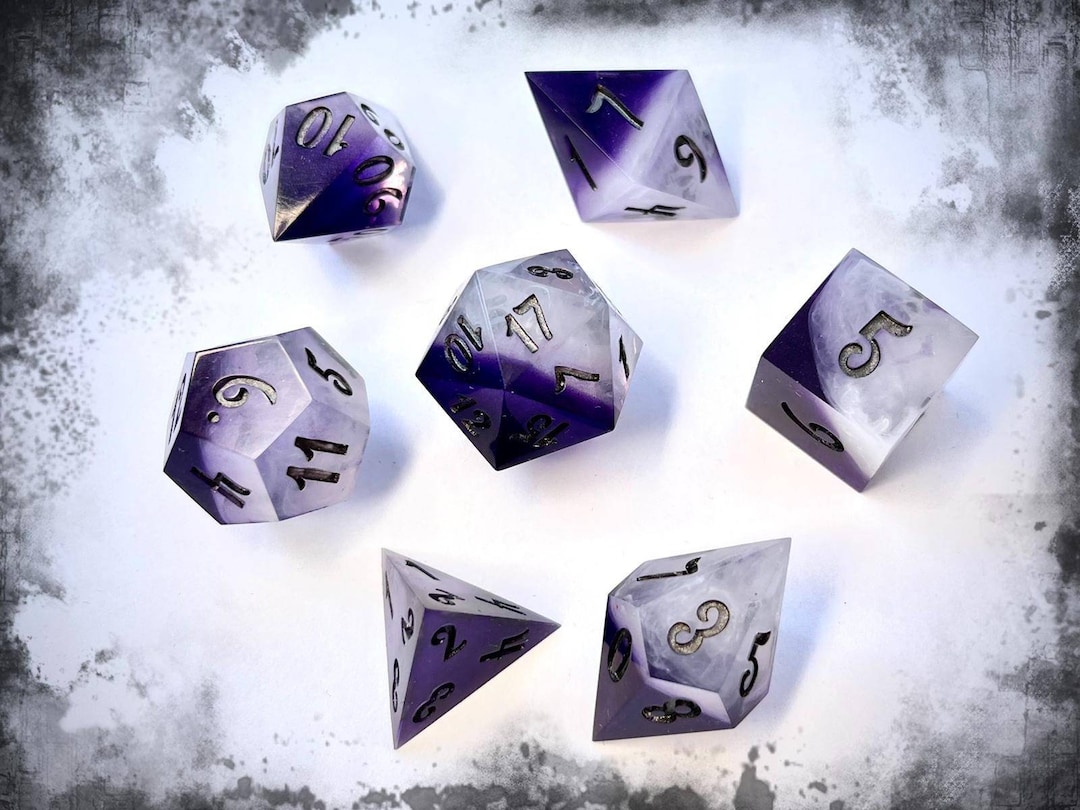 NECROMANCER DICE Handmade Resin Dice Set Made in Italy With Box for Dnd