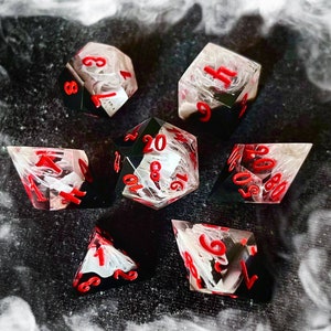 SHADOW ASSASSIN Dice  | Handmade Resin Set Made in Italy for DnD, Dungeons and Dragons, Vampire Masquerade, RPG | Fast Delivery at Checkout