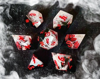 SHADOW ASSASSIN Dice Set: Handmade Resin Dice for Dungeons and Dragons - Made in Italy