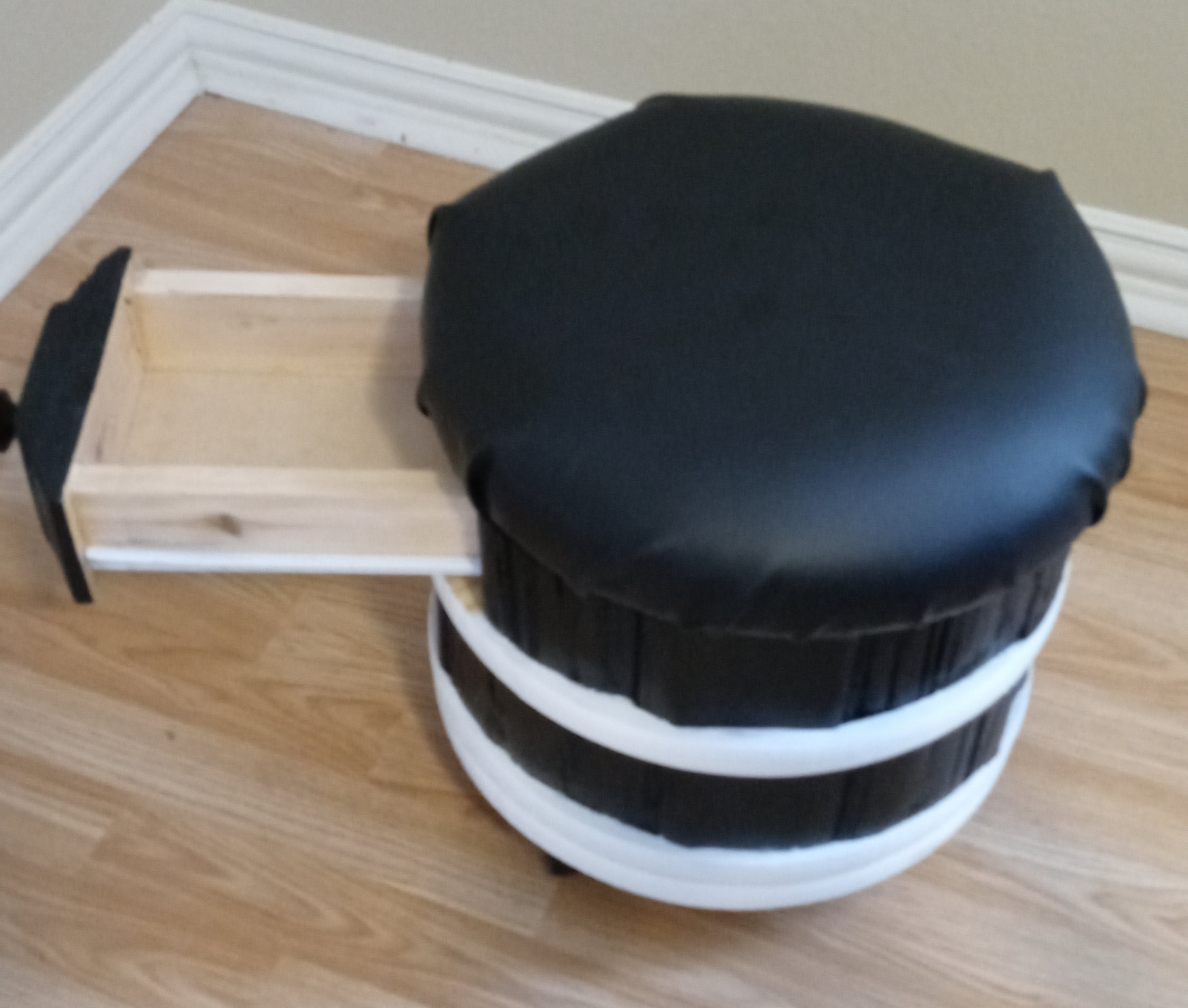 Round Rolling Utility Stool With Drawer Etsy