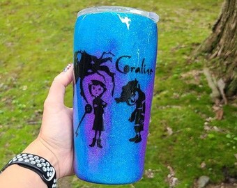 Coraline Glitter Tumbler