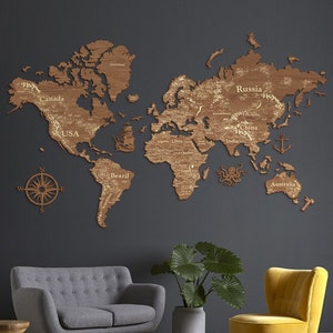 Wooden Push Pin World Map, Black Wooden World Travel Map, Black Map Of The World Wall Art, Decor Ideas For Offices, World Map With Pins