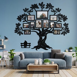 Family Pictures Tree, Family Photos Collage, Wooden Family Tree, Wedding Gift, Family Gift, Tree Of Life Wall Art