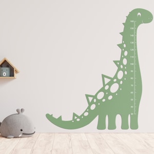 Dinosaurus groeimeter, houten hoogtemeter, houten hoogtemeter sticker, kunst aan de muur kinderkamer, babyshower cadeau, 1e, 2e, 3e verjaardagscadeau