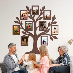 Family tree frames, Family tree wall art gift, Photo frames wall hung, Wooden Tree of Life, Custom Family Tree, Photo frames collage